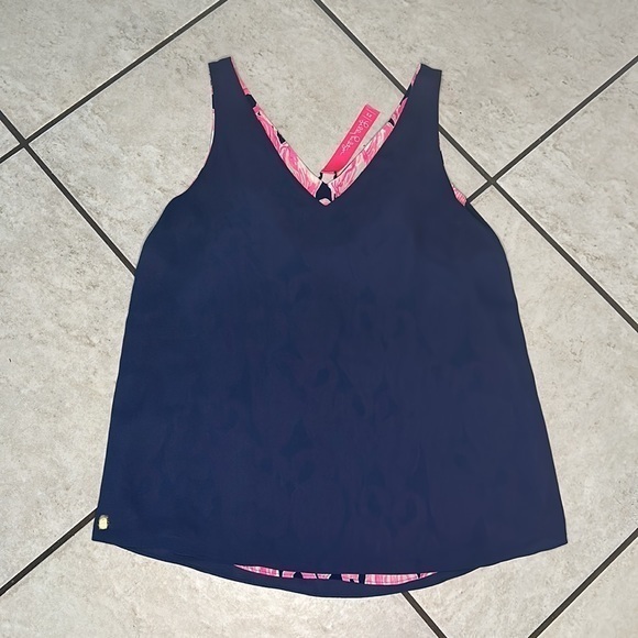 Lilly Pulitzer Florin Reversible Sleeveless V-Neck Tank - Picture 9 of 11